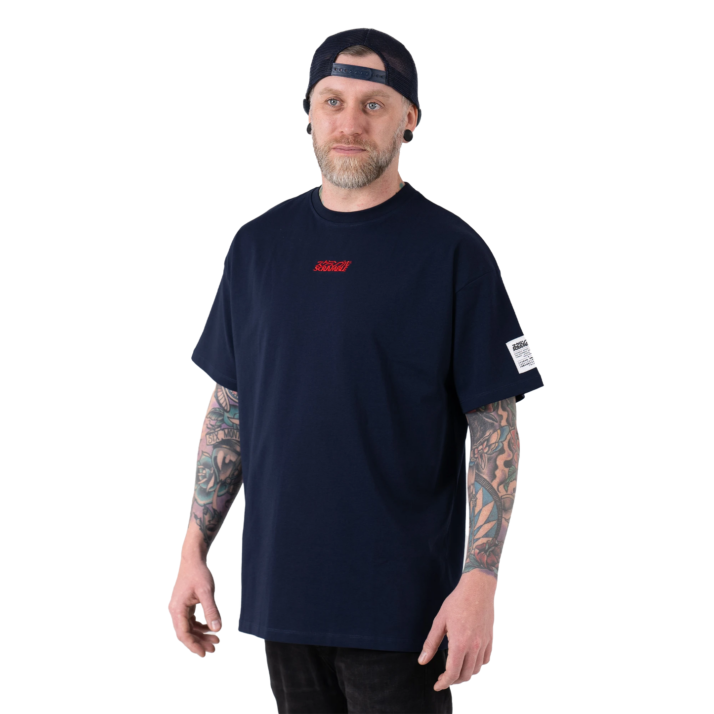 OVERSIZED LOGO TEE – NAVY