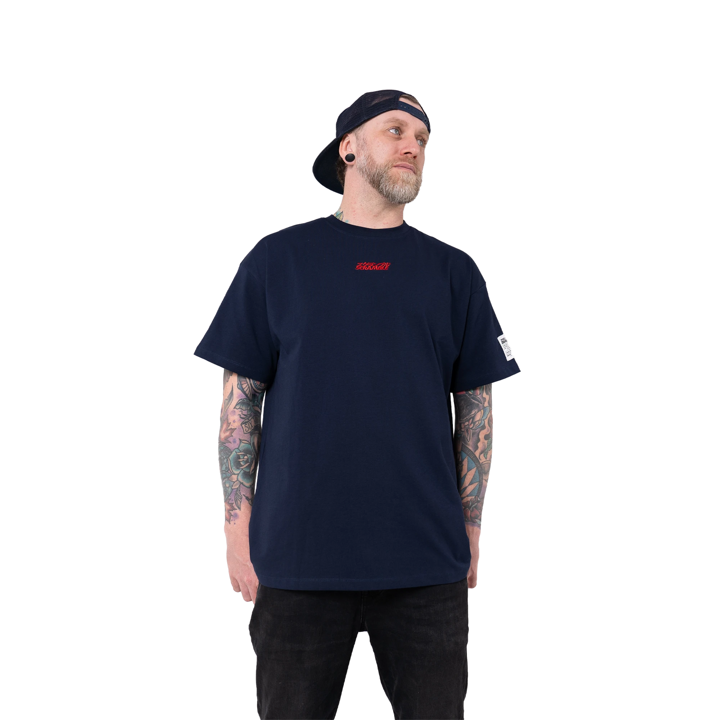 OVERSIZED LOGO TEE – NAVY